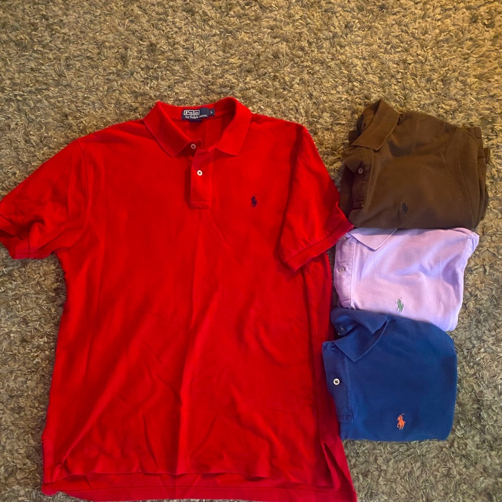4- men’s polo shirts size L